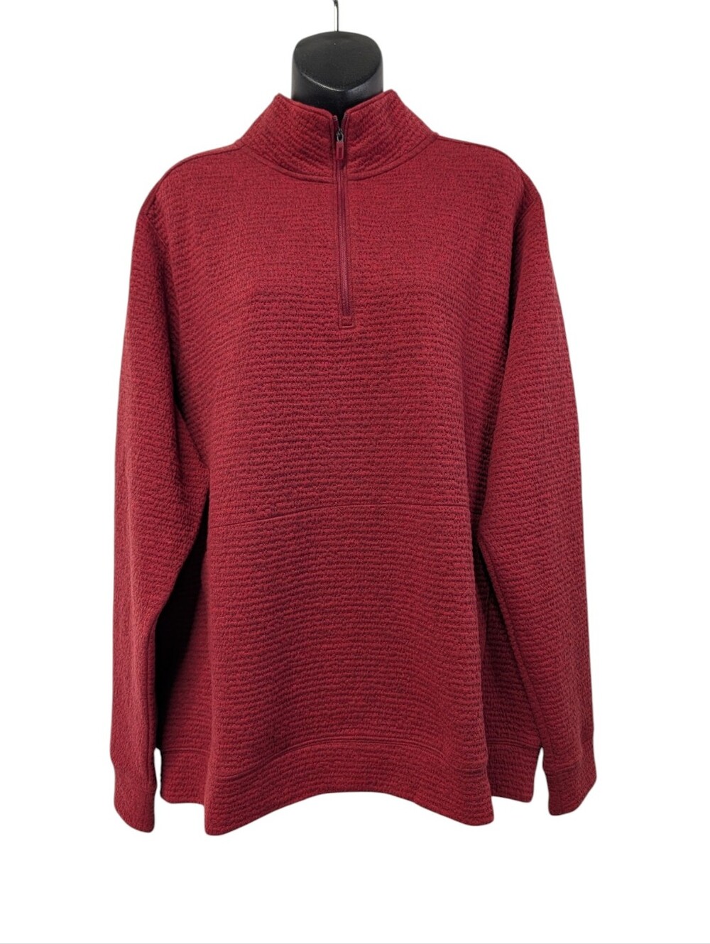 VRST Men’s XL Burgundy Textured Quarter Zip Pullover Sweatshirt NWT